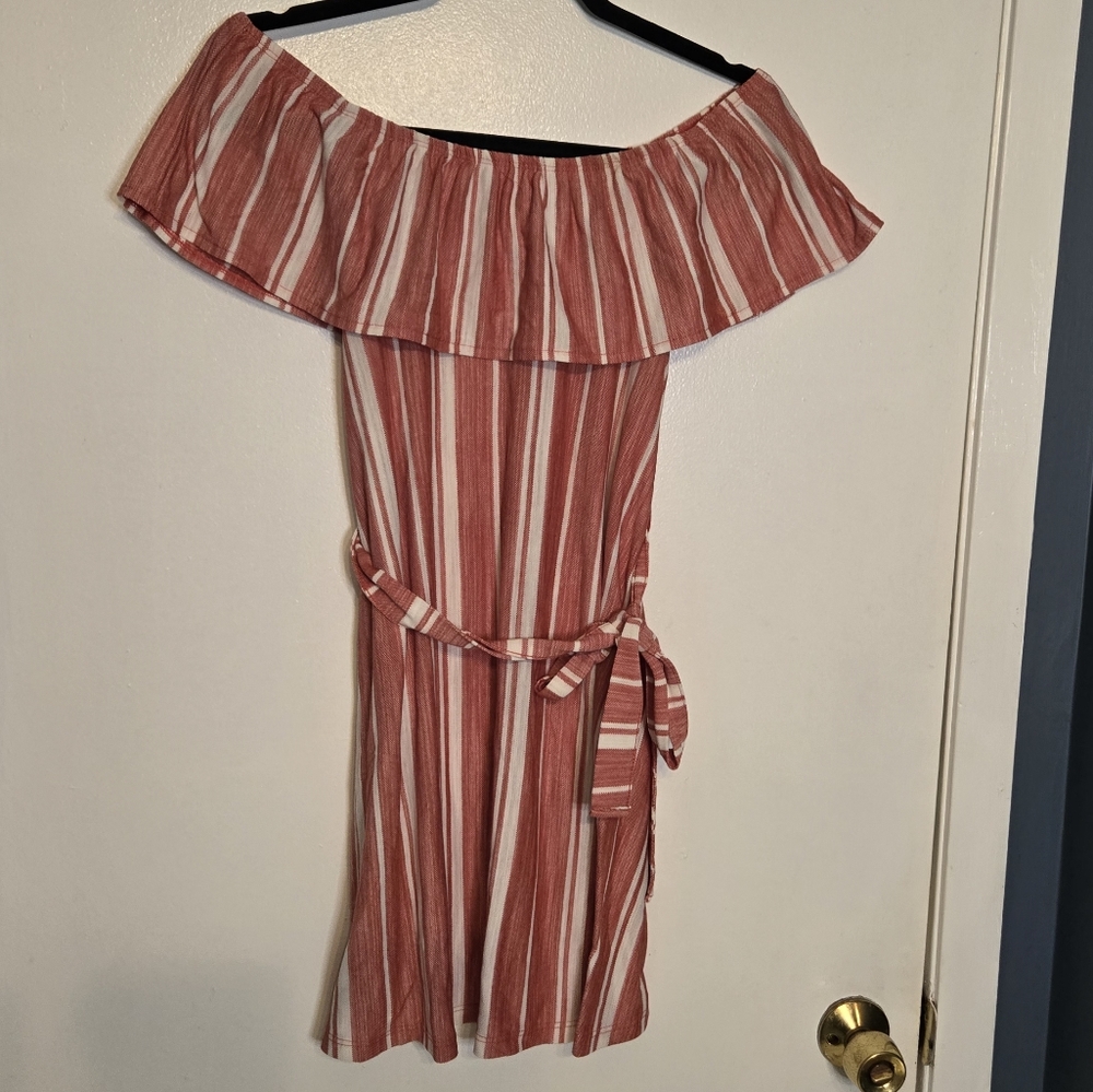 ASOS Red and White Striped Dress